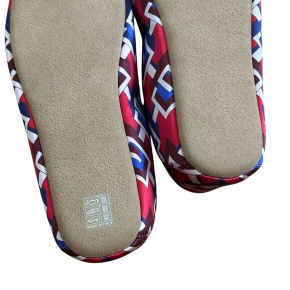 Gucci Satin Voyage Eco Geometric Print Slippers Flats Size 12 Women’s  10 Men’s - Picture 6 of 11